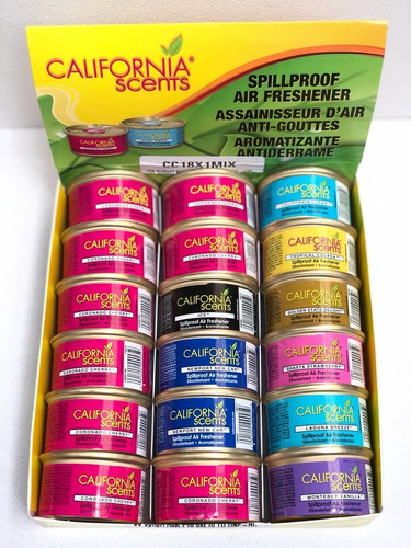 Aromatizante Auto California Scents Mixto Caja 18 Pzas