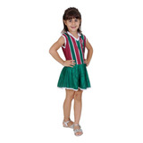 Vestido Fluminense Infantil Tricolor Torcida Baby Oficial