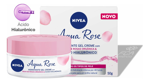 Nivea Aqua Rose Creme Hidratante Facial Em Gel - 50ml