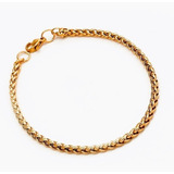 Pulsera Oro 18 Kilates Espiga 19cm X 3,5mm Hombre Dama Lamin