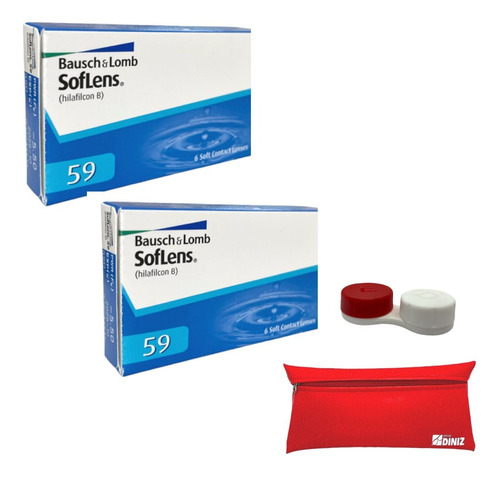 2 Caixas Lente De Contato Soflens 59 Uso Mensal Grau+ Brinde