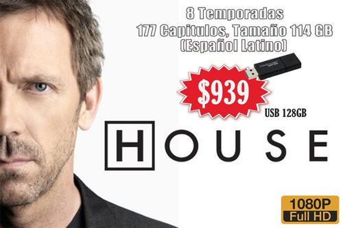 Dr. House Temporadas 1-8 En Usb 128gb Hd