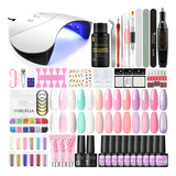 Kit De Esmalte De Unas De Gel Con Luz Uv Y Taladro, 10 Esmal