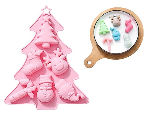  Molde Silicona Navidad Reno Árbol Repostería Chocolalate Li