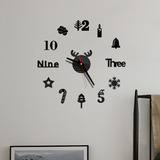 Reloj De Pared Para Bricolaje, 3d, Espejo, Adhesivo Para Dec