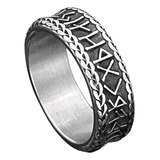 Anillo Valknut Vikingo Runas Acero Nórdico Inoxidable Hombre