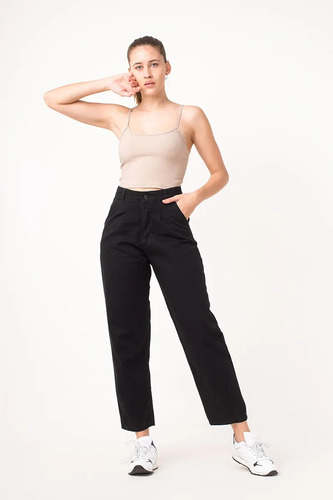 Jean Mujer Pantalón Baggy Slouchy Rígido Ancho Tiro Alto