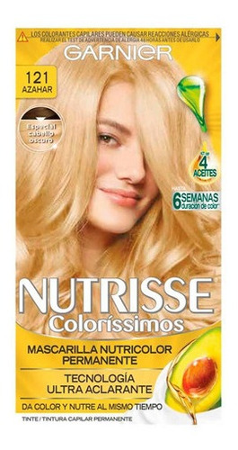 Kit Tintura Garnier  Nutrisse Coloríssimos Mascarilla Nutricolor Permanente Tono 121 Azahar Para Cabello