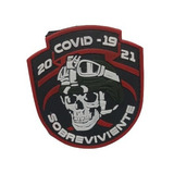 Insignia De Pvc Covid 19 Sobreviviente Color Rojo