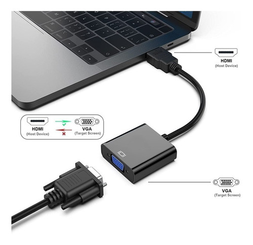 Conversor De Video Hdmi A Vga + Audio 3.5mm Ev9297