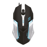 Mouse Gamer Rebelion 2400 Dpi Led Retroiluminado Skyway Color Negro