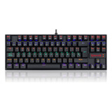 Teclado Redragon Kumara K552 Rainbow Negro Switch Rojo