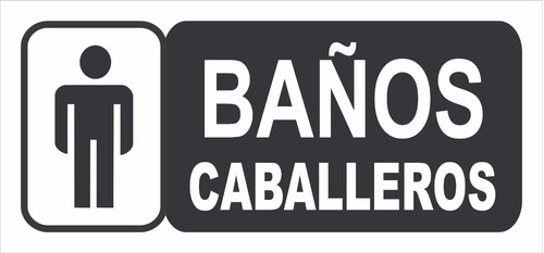 Cartel Baño Caballeros 14x30 Cm Oferta!!! Baños