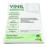 Vinil Adesivo Jato De Tinta Glossy 110g 25 Fls A4 - Branco