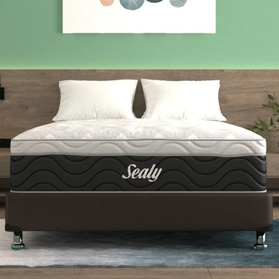 Colchón Sealy Queen Size Descanso Seguro Ortopédico Foam Color Negro | Meses sin interés
