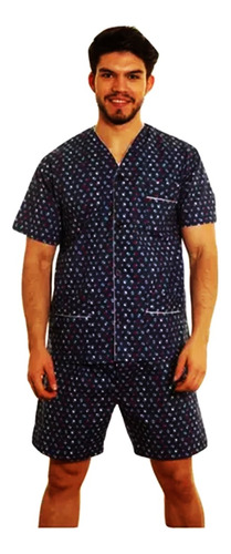 Pijama Hombre Verano Camisero Con Botones Estampado Paytiti