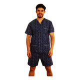 Pijama Hombre Verano Camisero Con Botones Estampado Paytiti