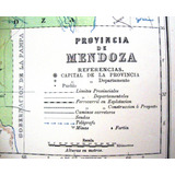 Mendoza Pcia Argentina Mapa Antiguo 1910 Color Ffcc Fortin 
