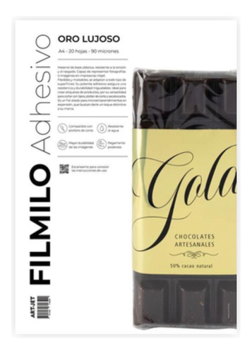 Filmilo Autoadhesivo Oro Lujoso A4 Metalizado P/ Inkjet X20u