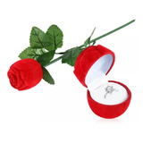 Joyero Rosa Roja, Caja Flor Terciopelo Para Hermoso Regalo