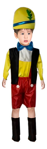 Disfraz Inspirado Pinocho Marioneta Niño Halloween Accesorio Dia De Muertos Personaje Terror Fiesta Noviembre
