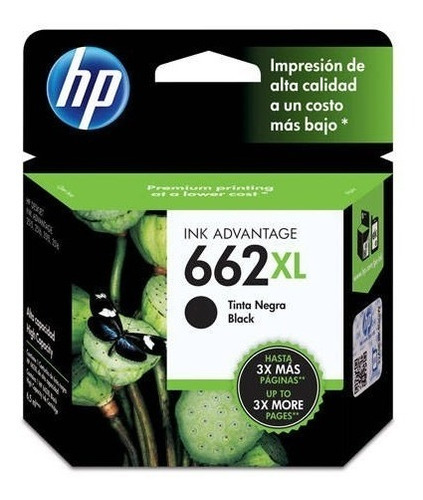 Cartucho De Tinta 662xl Negra. Alto Rendimiento Hp C