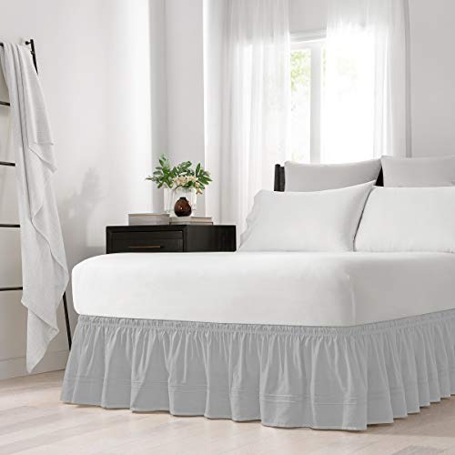 Fácil Ajuste Baratta Elástico Wrap Around Bed Falda, Easy On