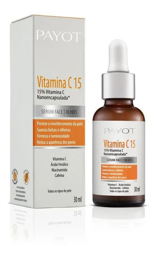 Sérum Facial Vitamina C15 Payot 30ml Rosto E Área Dos Olhos