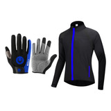 Guantes Ciclismo Táctil Celular + Chaqueta Cortavientos