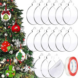30 Bolas Decorativas Transparentes Para Árbol De Navidad