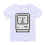 Remera Blanca Adultos  8 Bits Pixeles Pixel R28