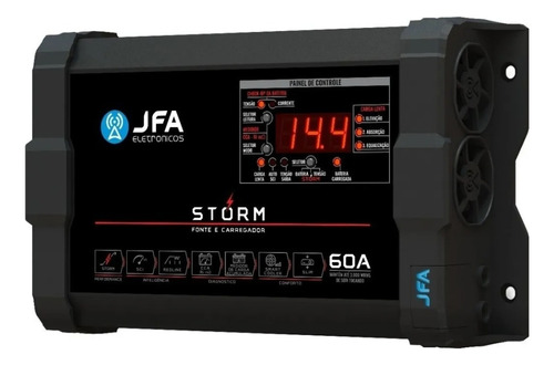 Fonte Automotiva Carregador Jfa 60a Bv Storm Com Medidor Cca