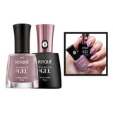 Esmalte Risque Diamond Gel Lavanda Francesa + Top Coat 9,5ml