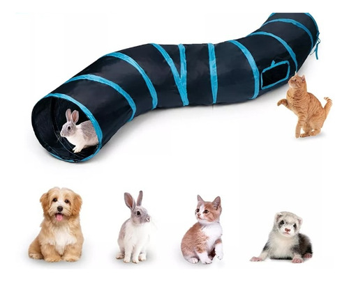 Tunel Curvo Plegable Para Mascotas, Juguete 