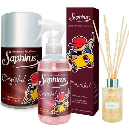 Fragancias Saphirus 1 Difusores + 1 Perfuminas +1  Spray 