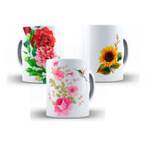 Caneca Flores Escolha 325ml Cerâmica + Caixa Presente