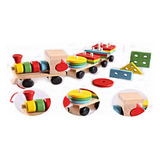 Juguete Madera Tren Arrastre Figuras Montessori Educativo Hd