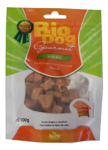 Petisco Biodog Cães Gourmet Love Bits Carne Bio Dog