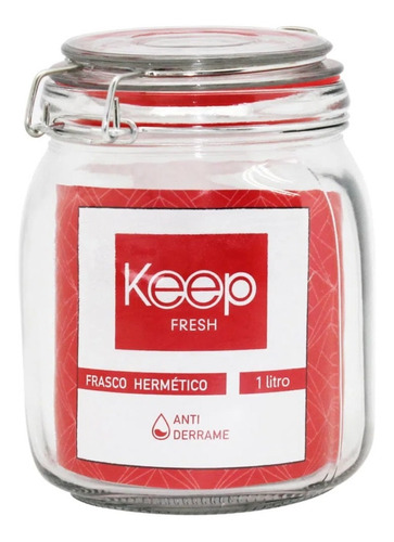 Frasco Hermético Vidrio Contenedor 1000ml Keep Cocina