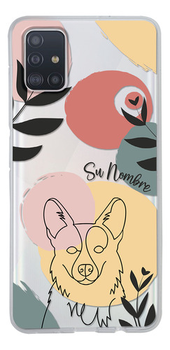 Funda Para Galaxy Mujer Perrito Corgi Minimal Nombre