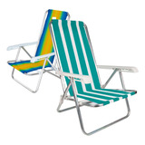 Cadeira Aço Mor Praia Piscina Reforçada Listrada Cores Cor Verde