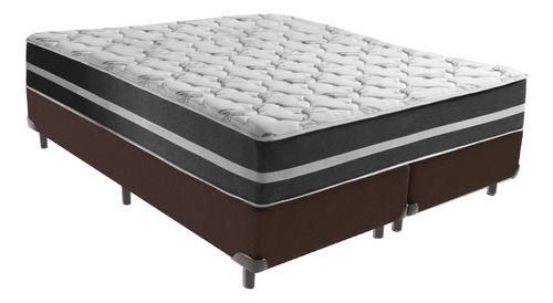 Cama + Box Queen Size Marrom Classic Black Frete Grátis