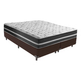 Cama + Box Queen Size Marrom Classic Black Frete Grátis