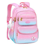 Mochila Escolar Para Niños Ultraligera E Impermeable 1-3-6 Color Rosa/azul