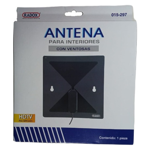Antena Plana Hd Para Interiores Con Ventosas Radox