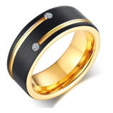 Anillo De Acero Negro Hombre