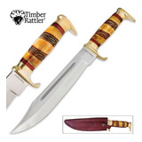 Cuchillo Bowie Timber Rattler Amarillo 41cm Caza Montañismo