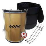 Kit Surdo Gope 18 X 60cm Com Tripé Bme6018pe Madeira Capa