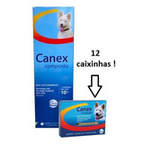 12 Canex Composto Vermifugo Cães 4 Comprimidos Cada 