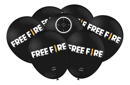 Balões De Látex Festa Free Fire 9 Polegadas Festcolor 25unid